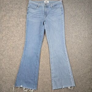 Paige Skyline Bootcut Jeans Women 30x31 Blue Denim Light Wash Fray Boho Y2K